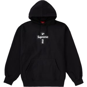 Supreme Cross Box Logo Hooded Sweatshirt Black